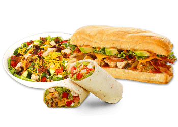image of wraps, flat breads, and salads